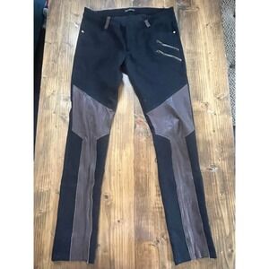 Devil Fashion Black‎ Brown Faux Leather Gothic Steampunk Leggings Pants PT021 M